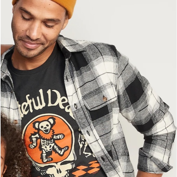 Grateful Dead Bear & Skeleton Short Sleeve T-Shirt, Charcoal Gray - NWT - Picture 3 of 8